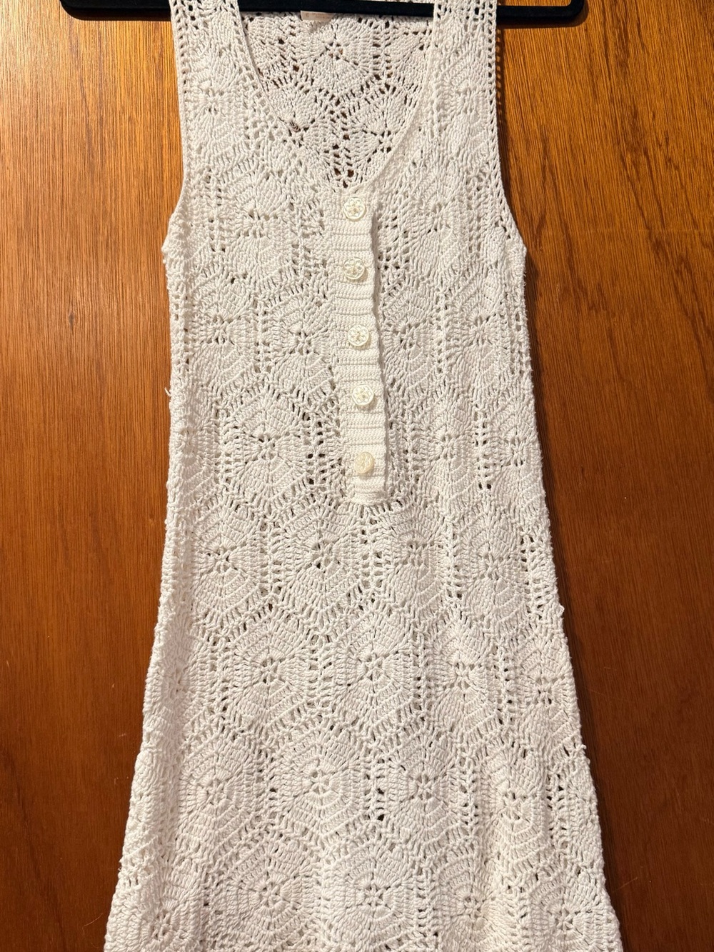 FREE PEOPLE White Crochet Tank Dress